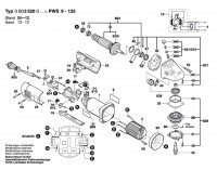 Bosch 0 603 320 003 Pws 9-125 Angle Grinder 230 V / Eu Spare Parts